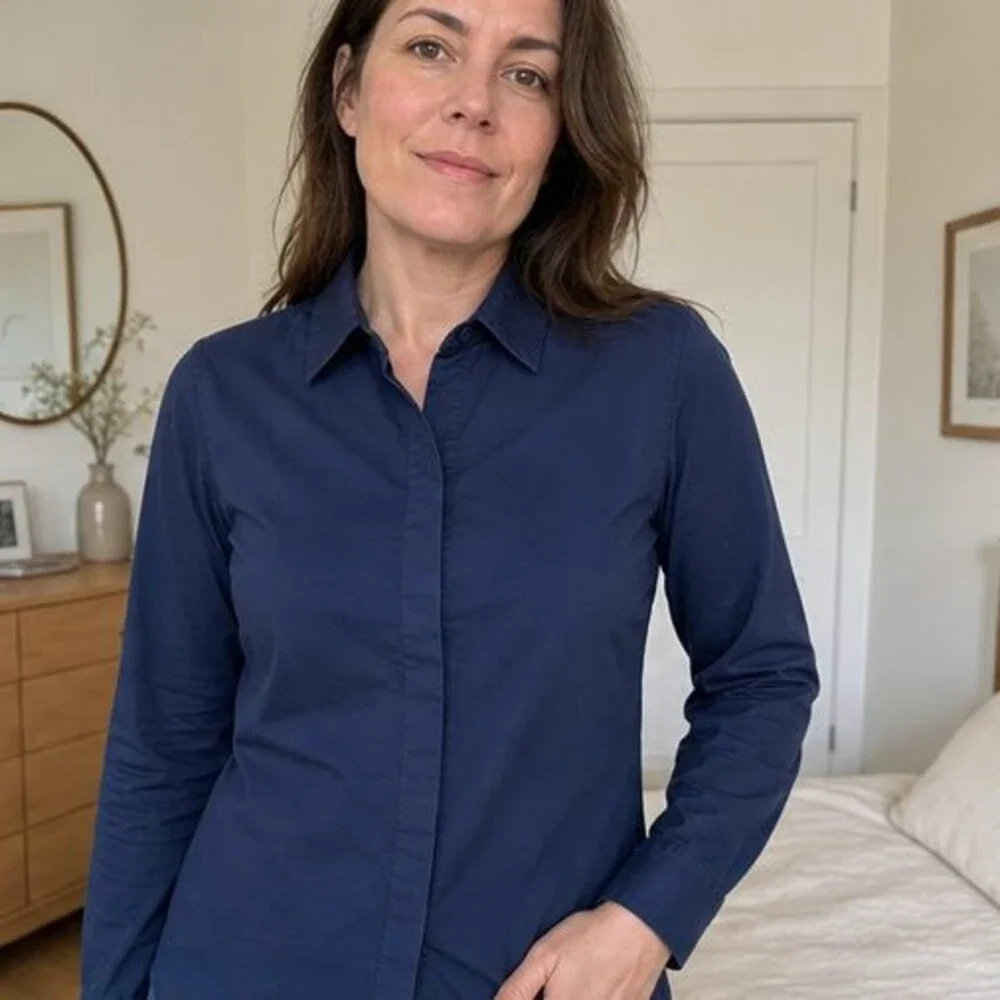 Teal Button Blouse